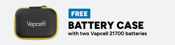 Free Battery Case with two Vapcell 21700 Batteries