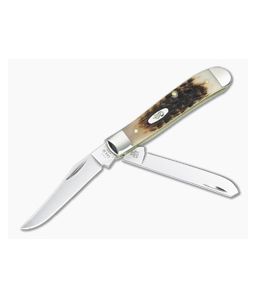Case Mini Trapper Peach Seed Jig Amber Bone Slipjoint 00013