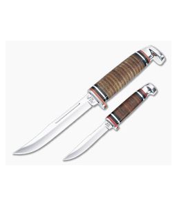 Case Leather Hunting Set Small and Large Clip Points w/ Sheath 00372