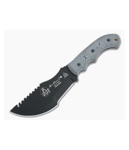 TOPS Tom Brown Tracker #1 Black Micarta Handle Black Traction Coated 1095 Carbon Steel TBT-010
