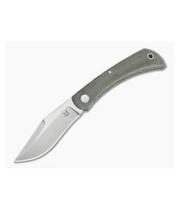 Fox Knives Libar Satin M390 Green Canvas Micarta Slip Joint Knife 01FX846
