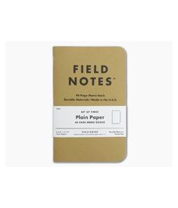 Field Notes Original Kraft Plain Paper Memo Notebook 3 Pack