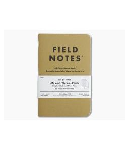 Field Notes Original Kraft Mixed Set Memo Notebook 3 Pack