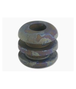 Ti Survival Three Ribbed Titanium Lanyard Bead Sandblasted Blue Smoke Anodized