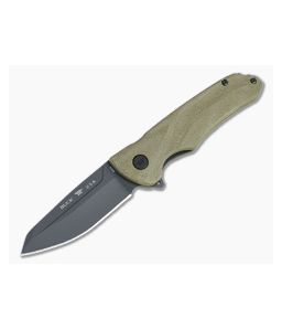 Buck Sprint Ops Flipper Coated S30V Green Canvas Micarta Folder 0843GRS
