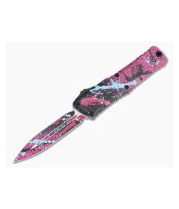 Microtech Combat Troodon D/E Gen III Black/Pink/Lt Blue Splatter