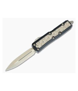 Microtech Daytona OTF Black Aluminum Bronze Brute Bubble Inlay Bronze M390 Double Edge 126-13BIS 