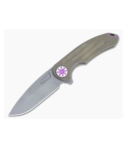 Curtiss Knives F3 Large Bronze Ball-Milled Dark Stonewashed Magnacut Slicer Flipper CK-14