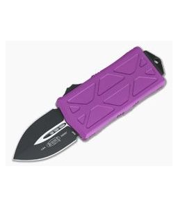 Microtech Exocet Violet Handle Black Plain Double Edge CA Legal OTF Auto 157-1VI