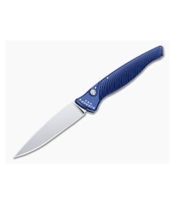 Piranha P16 DNA Mirror S30V Blue Slim Button Lock Automatic