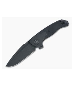WE Knives x Elishewitz Press Check Drop Point Black Stonewashed 20CV Black G10 Titanium Flipper WE20078B-1