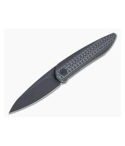 WE Knives Black Void Opus Black Stonewashed 20CV Carbon Fiber Titanium Front Flipper 2010V-1