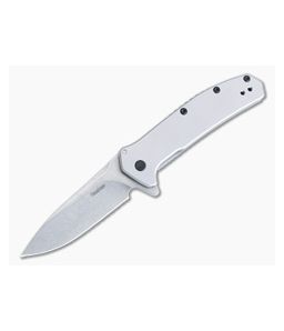 Kershaw Outcome Steel Handle Stonewashed Drop Point Assisted Flipper 2044