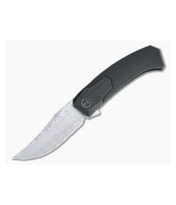 WE Knives X Brzeski Shuddan Flipper Damasteel Black Titanium Folder WE21015-DS1