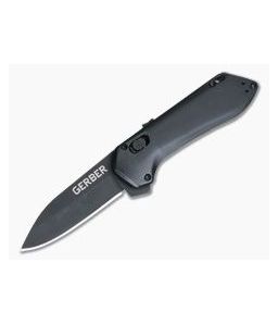 Gerber Highbrow Compact Onyx Black Oxide Plain Assisted Flipper 30-001524