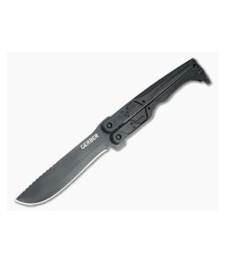 Gerber Doubledown Black 420HC Black Polymer Folding Machete 30-001530N