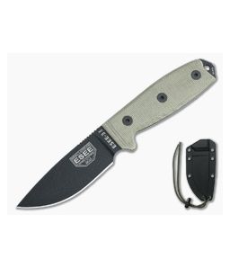 ESEE 3MIL Black Plain Blade Canvas Micarta Black Sheath with MOLLE Back