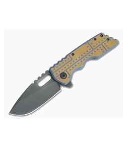 Attn2Detail Medium Mark 2 Drop Point Black S30V Two-Tone Armor Plate Titanium Folder 4718