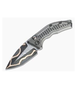Heretic Custom Medusa Bakers Forge Damascus Tanto
