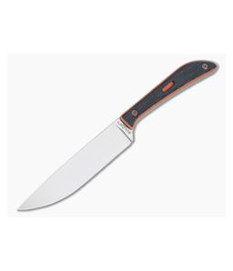 Lhotak Designs Scrap Knife Black Crosscut Canvas Micarta with Orange G10 Liner ATI 425 Drop Point Blade 4948