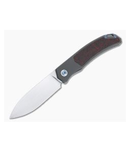 Burger Custom Urban XL Front Flipper Darkened Titanium Crazy Micarta Inlay Satin M390 Spear Point 4958
