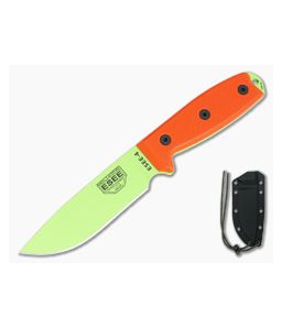 ESEE 4 Venom Green Plain Edge Orange G10 Black Sheath