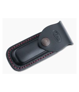 Case Black Leather Medium Sheath with Red Stitching 50216