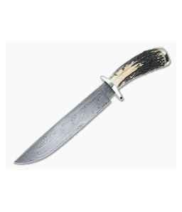 Bill Miller Custom Bowie Stag and 3-Bar Damascus