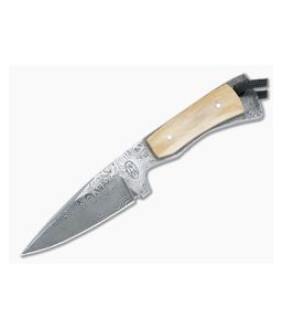 Bill Miller Custom Slender Neck Knife 224-Layer Damascus and Mammoth Ivory