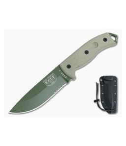 ESEE 5S Serrated OD Green with Black Kydex Sheath