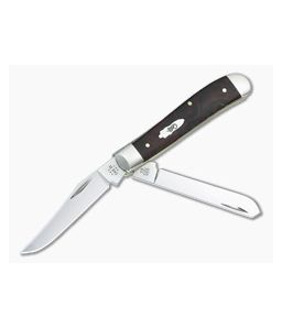 Case Mini Trapper Smooth Brown Maple Burl Wood Slip Joint 64062