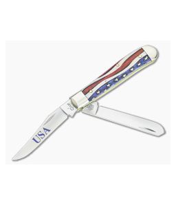 Case Mini Trapper Star Spangled Natural Bone Handle 64135