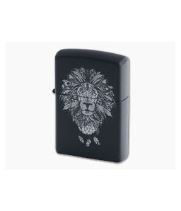 Zippo Lighter Aztec Lion Matte Black Windproof Lighter 77418