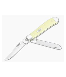 Case Mini Trapper Yellow Delrin Handle True Sharp Blades 80029