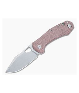 GiantMouse ACE Atelier "Mini Grand" Red Canvas Micarta Handle Stonewash Elmax Folder