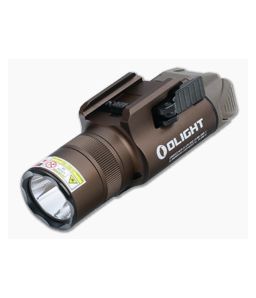 Olight Baldr Pro R Rechargeable Tactical Light Desert Tan Aluminum 1350 Lumens Max with Green Laser