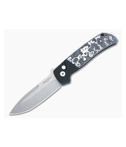 Protech ATCF Auto White Storm FatCarbon Inlay Handles Stonewashed MagnaCut Blade BT2731-WS