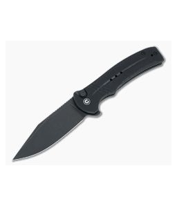 CIVIVI Cogent Button Lock Flipper Black Stonewashed 14C28N Black G10 Folder C20038D-1
