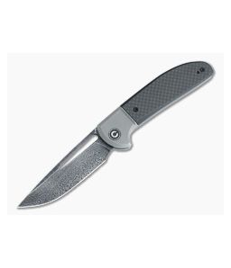 CIVIVI Trailblazer XL Black Damascus Bolstered Carbon Fiber G10 Slip Joint Folder C2101DS-1