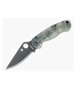 Spyderco Para Military 2 Black DLC S45VN Digital Camo G10 Compression Lock Folder C81GPCMOBK2