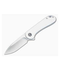 CIVIVI Elementum Flipper Frag Patterned Ivory G10 Handle Satin D2 C907A-3