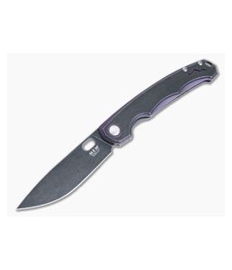 MKM Eclipse Flipper Purple Titanium Black Ti Overlay Black Stonewash MagnaCut Drop Point EL-PRBKD