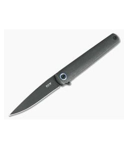 MKM Zieba Flame Drop Point M390 Dark Stonewashed Titanium Frame Lock Flipper FL01-TDSW