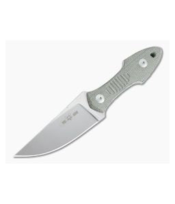 GiantMouse GMF3 Satin N690Co Green Micarta Coffin Handled Fixed Blade Knife