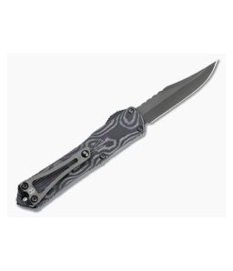 Heretic Knives Manticore-S Bowie DLC Elmax Purple Camo Carbon Fiber OTF Automatic H022B-6A-PUCF