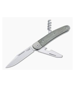 LionSteel Jack 3 M390 Green Canvas Micarta Modern Traditional Slip Joint JK3-CVG