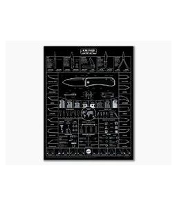 Knafs Guide to Knives Blackout Edition Pocket Knife Poster 18 x 24”