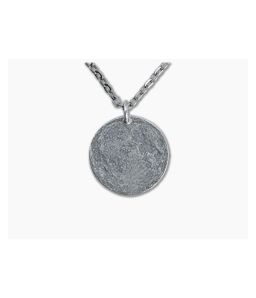 Shire Post Mint Full Moon 1" Silver Pendant Chain Necklace