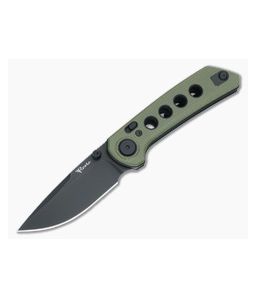 Reate PL-XT Pivot Lock Green Micarta Black PVD Nitro-V