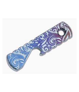 Qerim 37 Baby Hippo Titanium Bottle Opener Filigree Laser Engraved Anodized 002